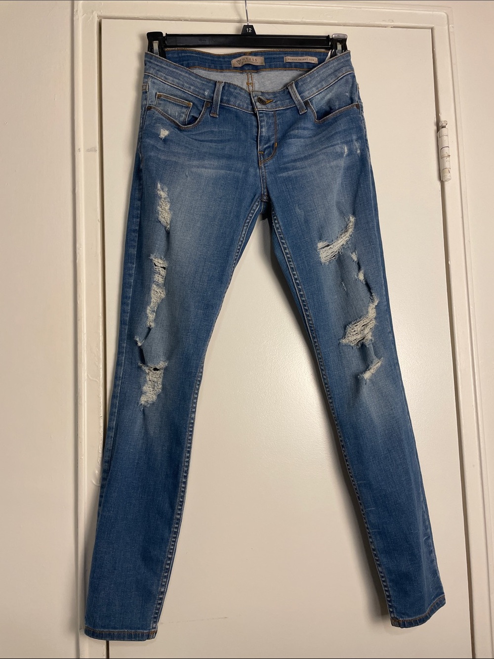 Guess Women's Distressed Light Blue Skinny Jeans